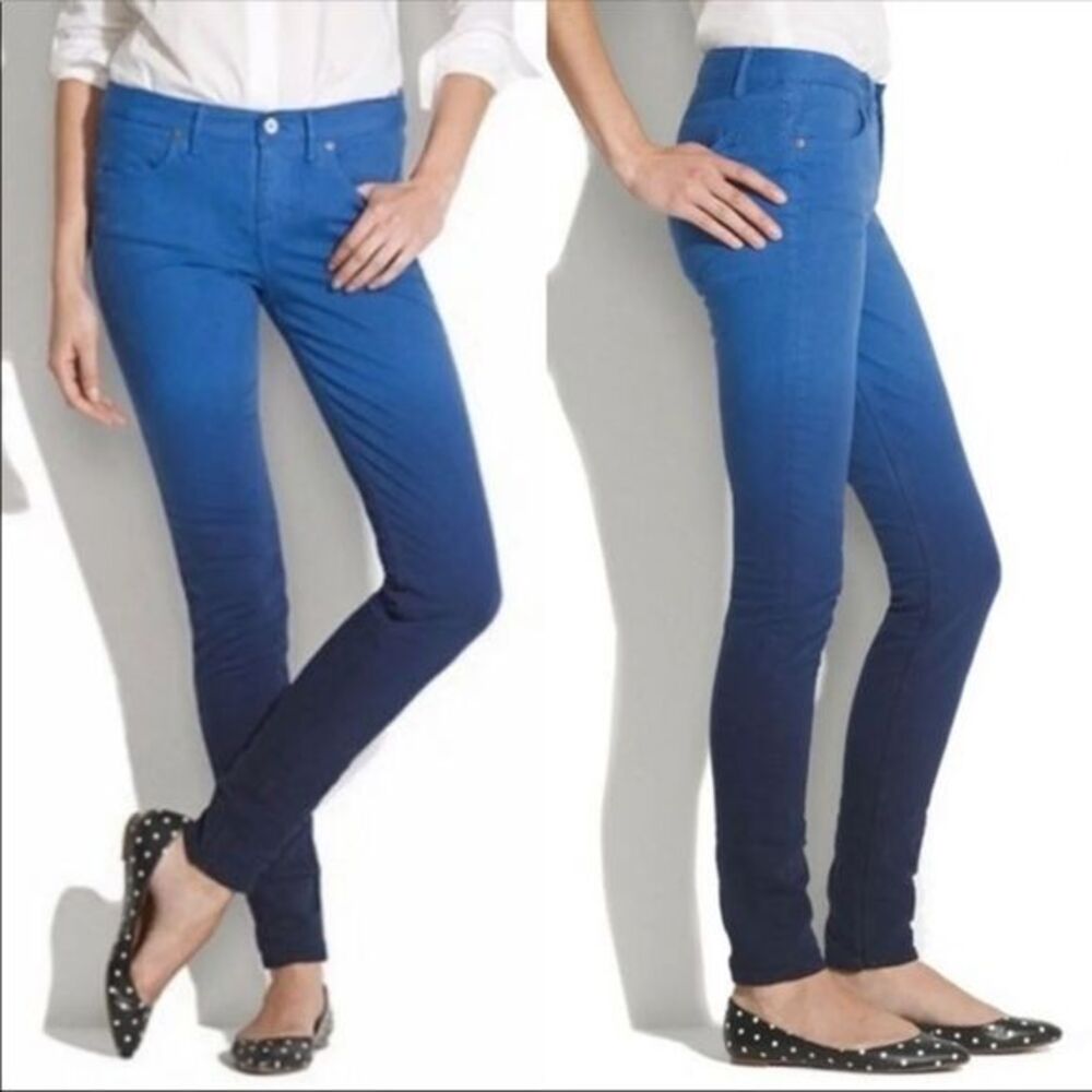 MADEWELL BLUE Ombré Skinny Jeans Size 25
